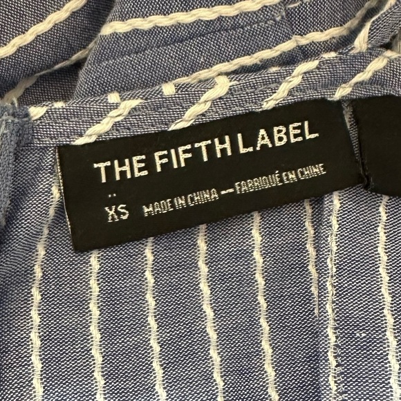 The Fifth Label Blue and White Striped Ruffle Mini Women's Dress XS - Picture 10 of 11